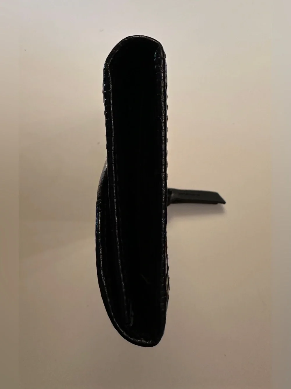 DOONEY & BOURKE BLACK SNAKESKIN-EMBOSSED LEATHER CONTINENTAL CLUTCH